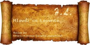 Hlavács Levente névjegykártya